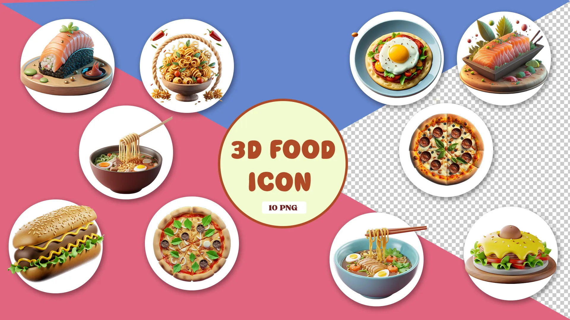 Global Cuisine 3D Food Icons Pack image